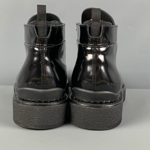 JOHN ELLIOTT Size 11 Black Leather Creeper Boots