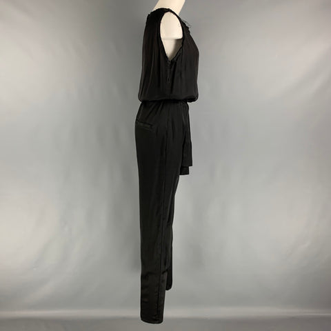 DIESEL Size M Black Rayon Blend Sleeveless Jumpsuits