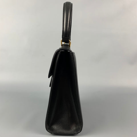 GIVENCHY Black Leather Top Handle Square Handbag