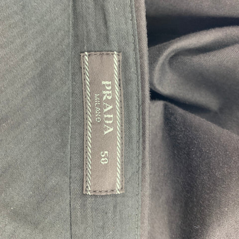 PRADA Size 34 Black Cotton Zip Up Shorts