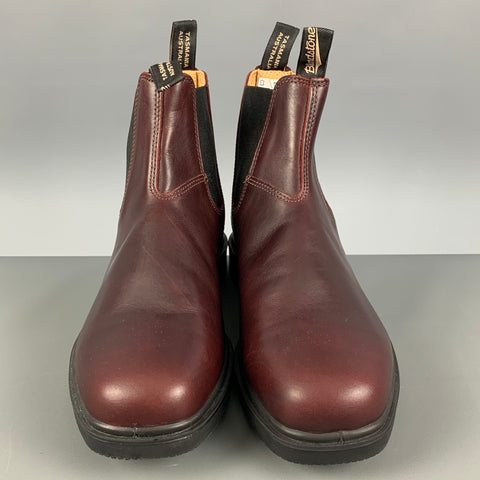 BLUNDSTONE Size 11 Burgundy Solid Leather Boots