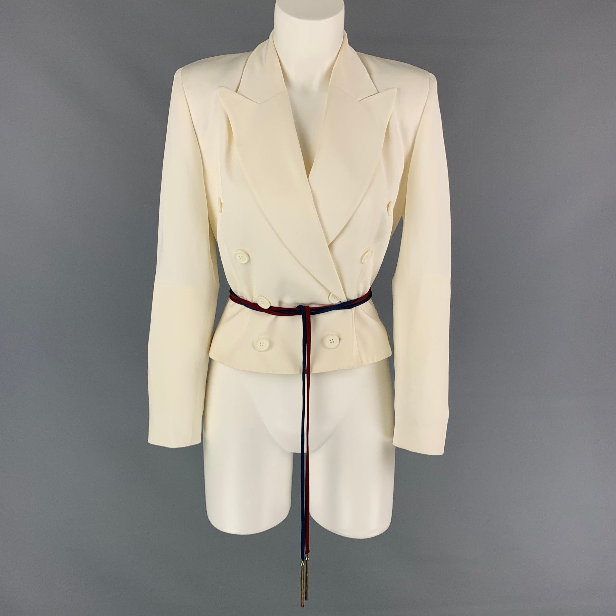 Cream on sale belted jacket