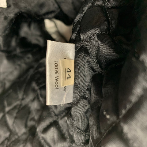 OLIVER SPENCER Taille 44 Manteau double boutonnage en laine à chevrons noir