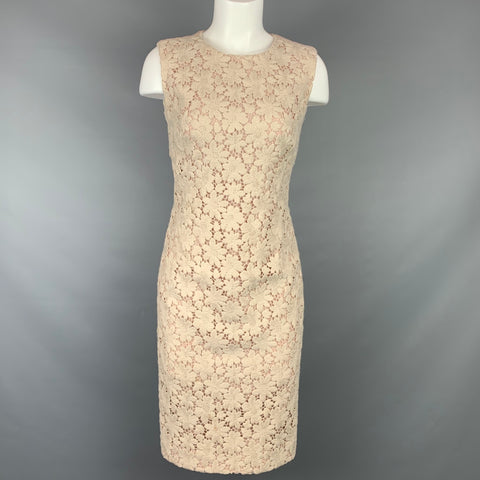 LUISA BECCARIA Taille 4 Blush Off White Robe tricotée en coton/laine