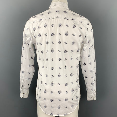 LIBERTY OF LONDON Taille S Chemise à manches longues boutonnée en coton brodé blanc