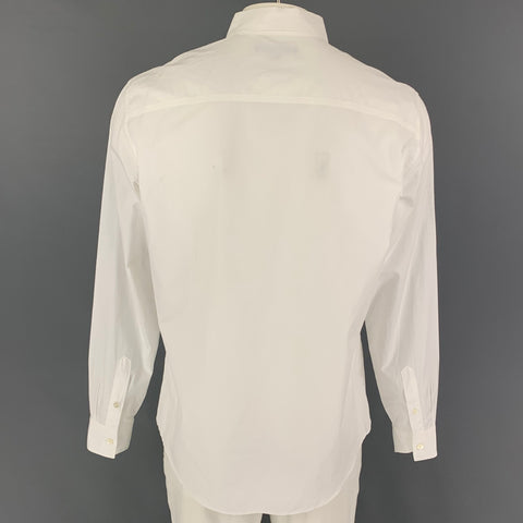 JOHN VARVATOS Size L White Cotton Button Up Long Sleeve Shirt