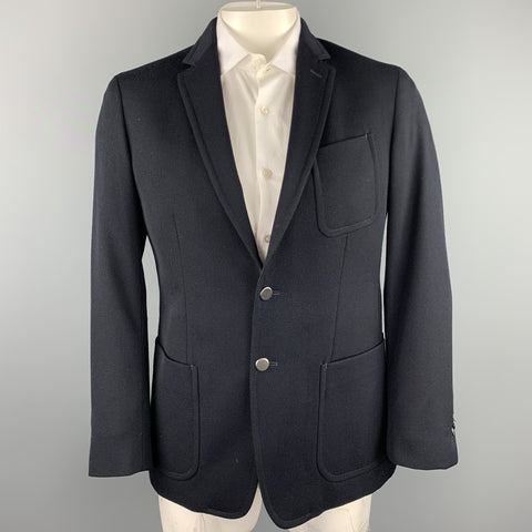 BANANA REPUBLIC Size 40 Regular Navy Wool Notch Lapel Sport Coat