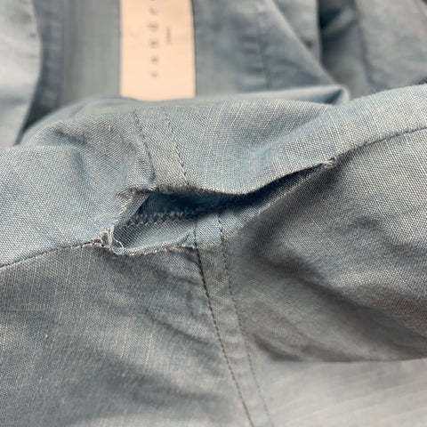SANDRO Size M Light Blue Cotton Henley Long Sleeve Shirt