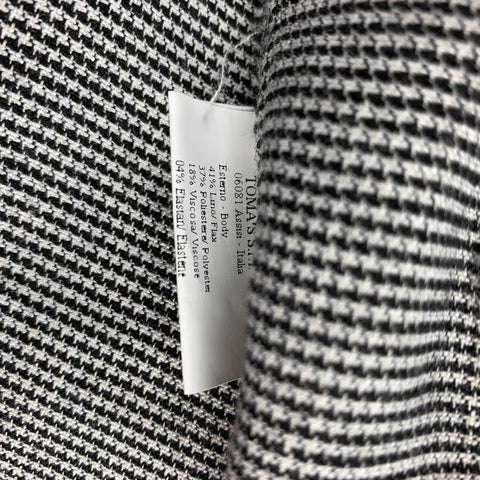AQUARAMA Size 40 Black & White Heather Linen Blend Notch Lapel Sport Coat