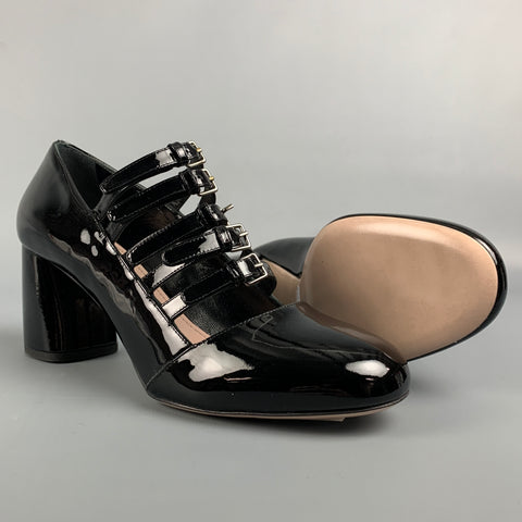 Zapatos de tacón de charol negro MIU MIU talla 7.5