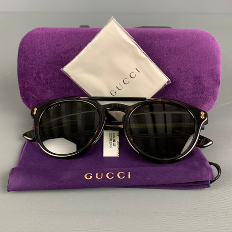 GUCCI Lunettes de soleil et lunettes en acétate marron écaille de tortue