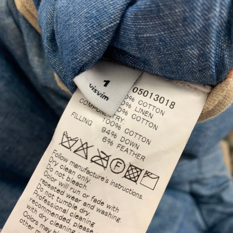 VISVIM Size S Blue Orange Color Block Cotton Linen Reversible Vest