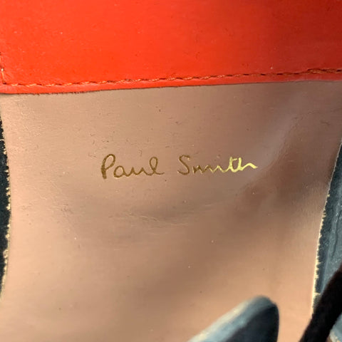 PAUL SMITH Size 9 Black Leather Cutout Lace Up Shoes
