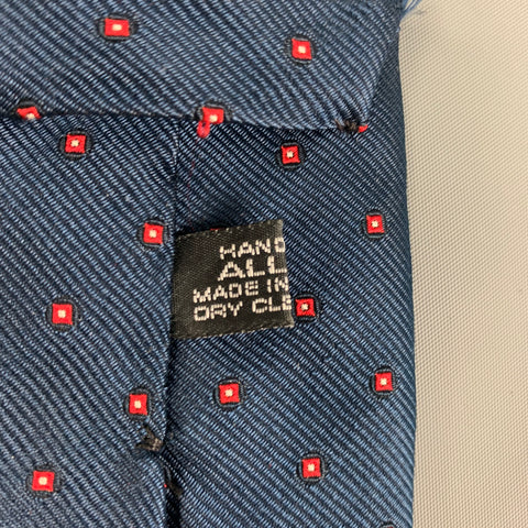HUNTSMAN Navy Red Dots Silk Twill Tie
