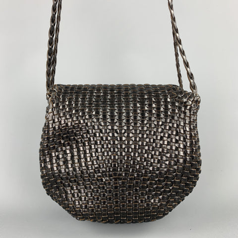 DE VECCHI by HAMILTON TON HODGE Bolso de hombro de cuero tejido marrón