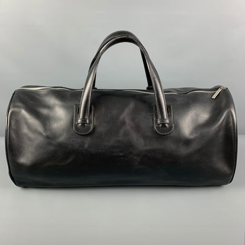 CALVIN KLEIN Black Leather Duffle Bag