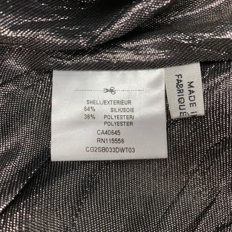 PORTS 1961 Taille 6 Haut de robe superposé en polyester et soie argentée
