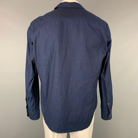 45rpm Size XL Indigo Cotton Button Up Long Sleeve Shirt