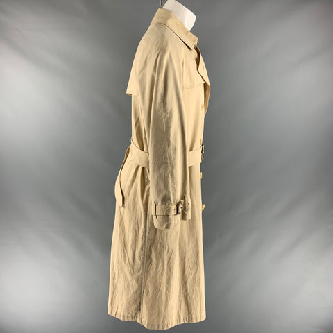 BURBERRY LONDON Size M Khaki Solid Cotton Polyester Trenchcoat