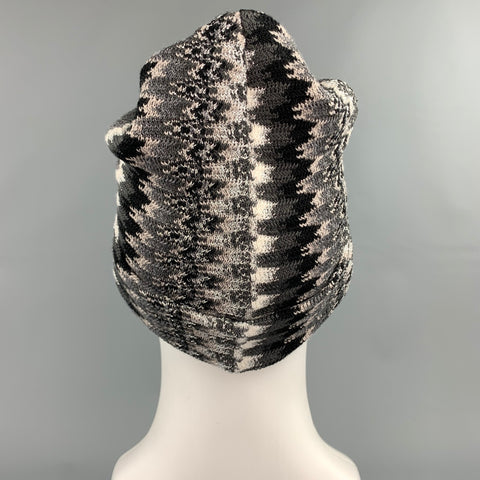 MISSONI Gorro de mezcla de lana en zigzag gris plateado
