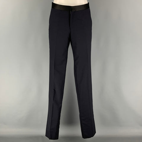 SIMON SPURR VALDEX Size 36 Regular Black Wool Notch Lapel 30 36 Tuxedo