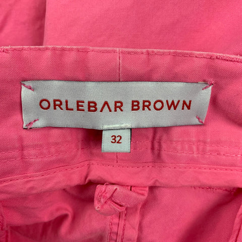 ORLEBAR BROWN Size 32 Pink Cotton Zip Dress Pants