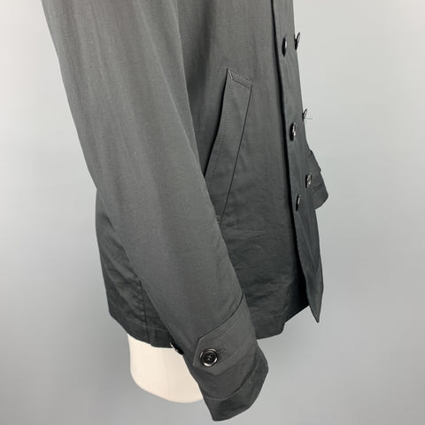 COMME des GARCONS HOMME PLUS Size M Black Cotton Double Breasted Coat