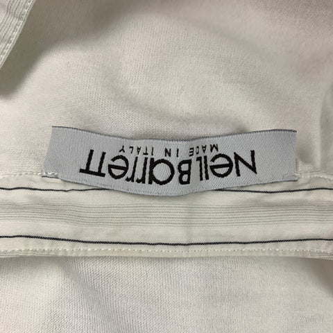 NEIL BARRETT Taille XL Blanc Tissus Mélangés Coton Henley Pull