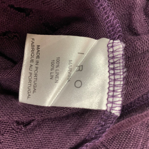 IRO Marvina  Size S Purple Distressed Linen Long Sleeve T-shirt