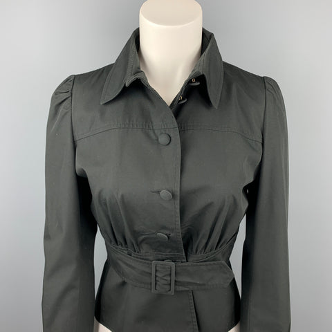 MARTIN GRANT Taille S Veste ceinturée en coton/polyester noir