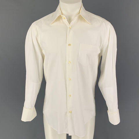 DOLCE & GABBANA Size S White Cotton French Cuff Long Sleeve Shirt