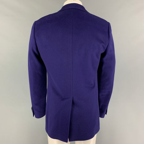 ROBERTO CAVALLI Size 40 Purple Cashmere Notch Lapel Sport Coat