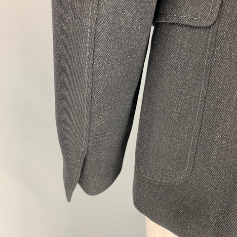 GUCCI Taille 42 Veste à simple boutonnage en laine sergée charbon de bois