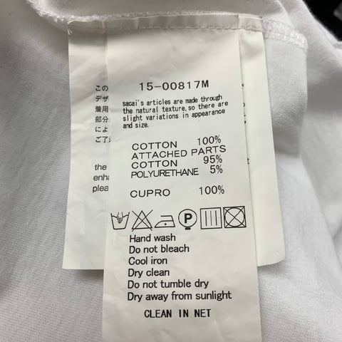 SACAI Size L White Cotton Crew-Neck T-shirt