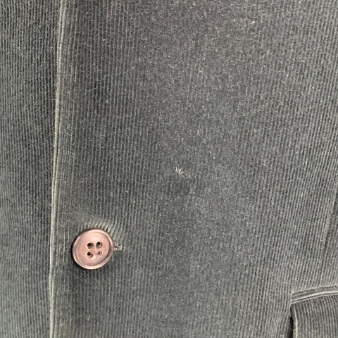 MARC JACOBS Size 40 Black Corduroy Cotton Notch Lapel Suit