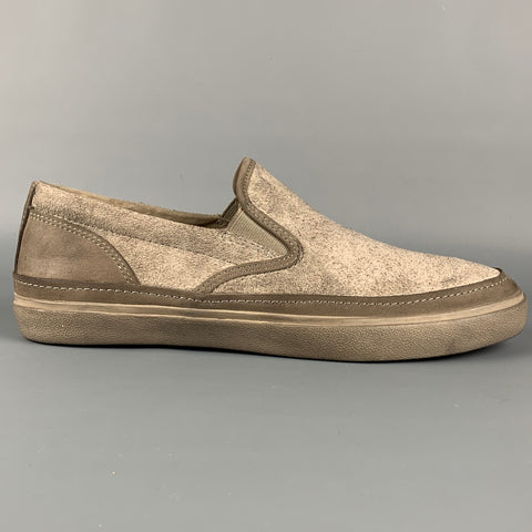 JOHN VARVATOS Size 10 Light Brown Suede Slip On Loafers