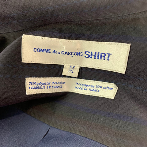 COMME des GARCONS Size M Grey Purple Stripe Polyester Cotton Long Sleeve Shirt