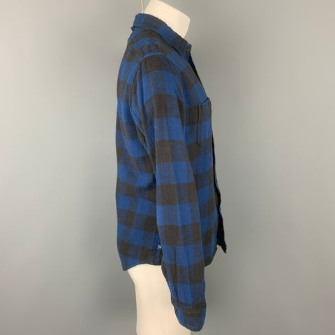 ALEX MILL Size M Blue & Black Plaid Cotton Button Up Long Sleeve Shirt
