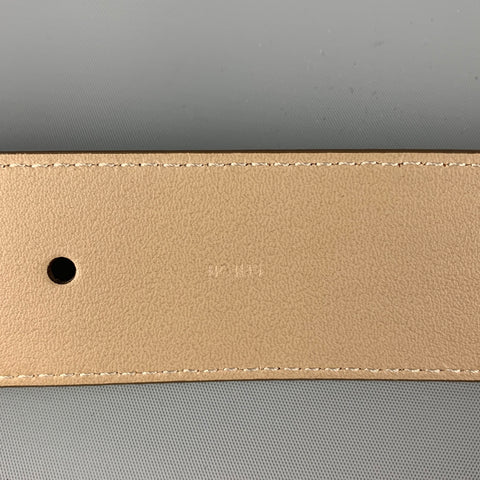 LOUIS VUITTON Size 34 Taupe Textured Leather Belt
