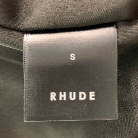 RHUDE Size S Black Beige Color Block Cotton Cupro Jacket