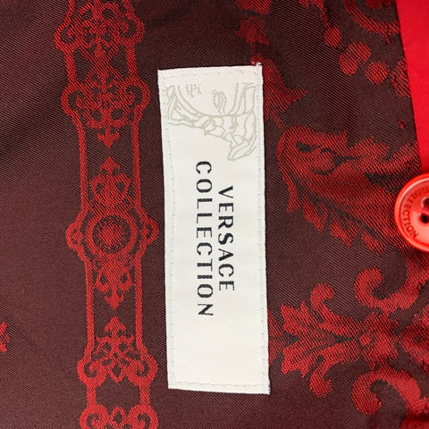 VERSACE COLLECTION Size 40 Red Cotton Notch Lapel Sport Coat