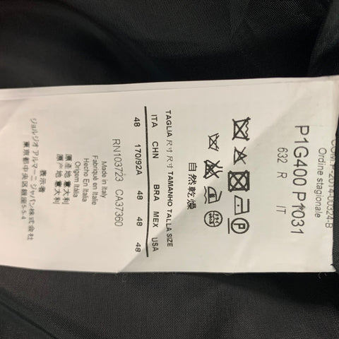 EMPORIO ARMANI Taille 38 Manteau de sport en laine et élasthanne uni anthracite