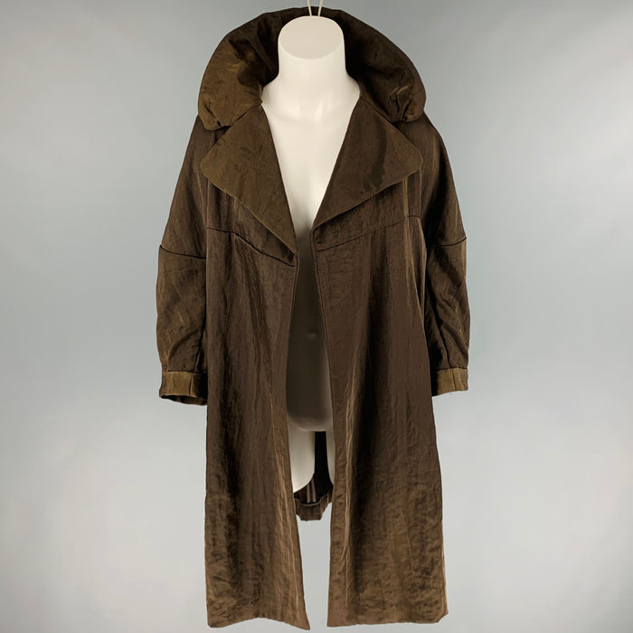 MARNI Size 4 Brown Nylon Open Front Jacket