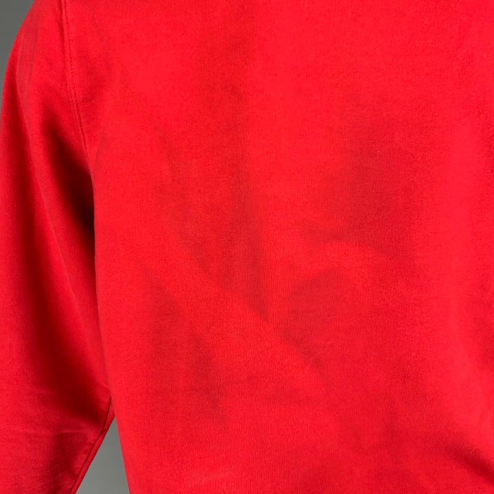 SUPREME Sudadera de algodón con cuello redondo y logo rojo Talla S