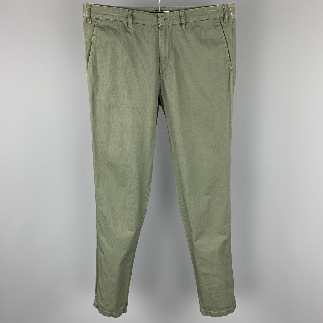 TOMAS MAIER Size 34 Olive Cotton Zip Fly Casual Pants