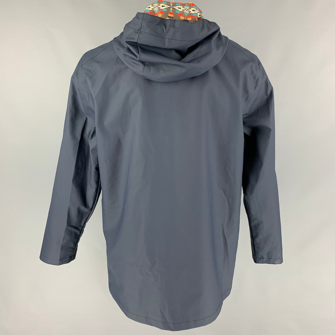 PENDLETON Size L Navy Polyurethane Hooded Raincoat