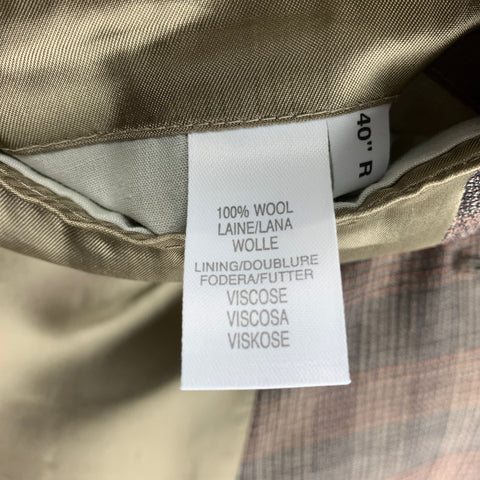 PAUL SMITH Size 40 Taupe Glenplaid Wool Notch Lapel Suit