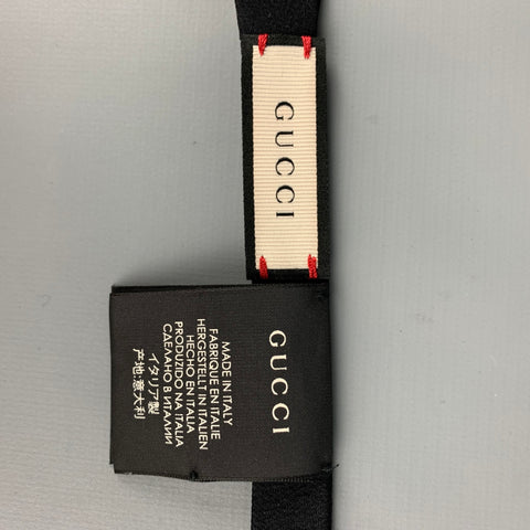 GUCCI Black Silk Bow Triangle Tie