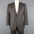 DOLCE & GABBANA 42 Regular Charcoal Pinstripe Wool Notch Lapel Suit DOLCE & GABBANA