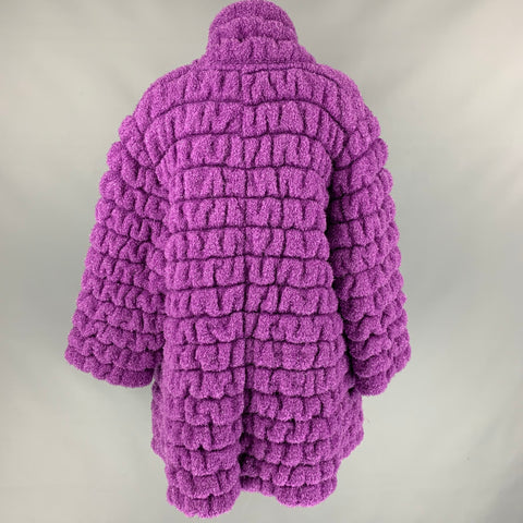 Vintage ANGELA MISSONI Size One Size Purple Textured Oversized Coat